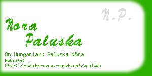 nora paluska business card
