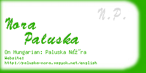 nora paluska business card